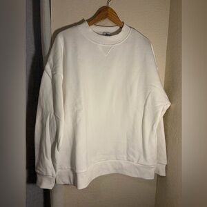 Yllw the Label white oversized crew neck sweatshirt
